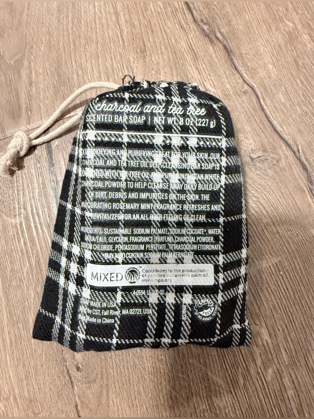 Lump of Coal Plaid Scented Bar Soap Pouches - Black & Red/Green - Picture 5 of 5